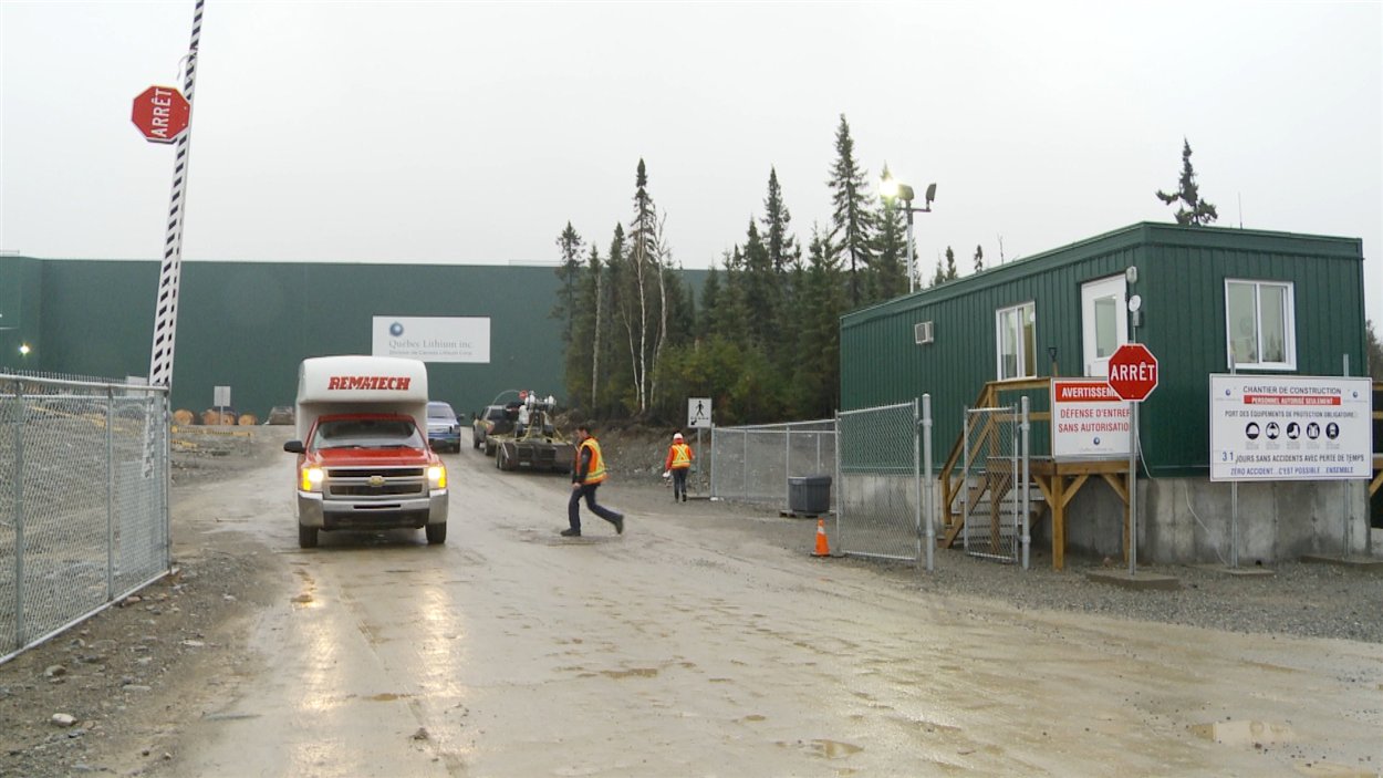 Le site de la mine Québec Lithium