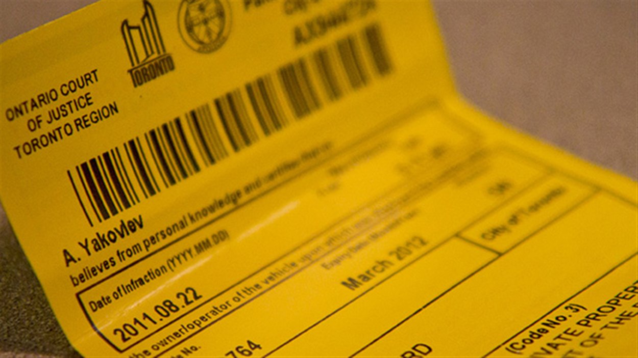 Une contravention pour stationnement interdit à Toronto