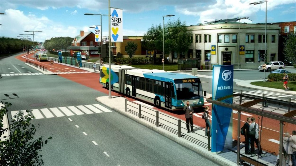 Image de synthèse du Système rapide par autobus de la STM