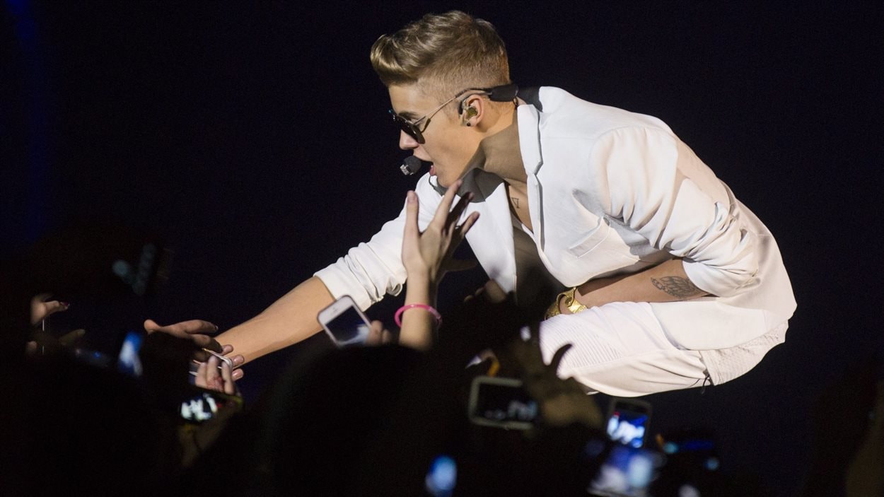 Justin Bieber lors d'un concert à Berlin, en Allemagne