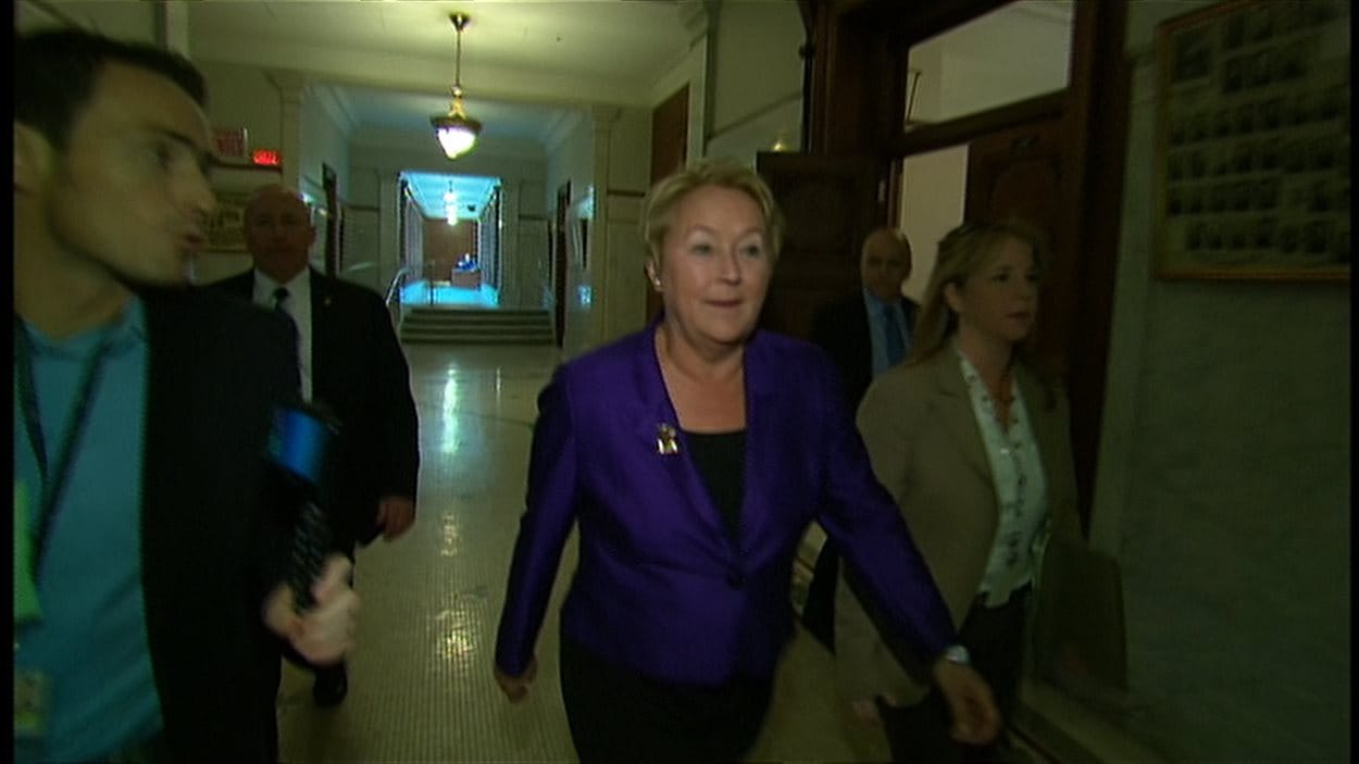 Pauline Marois à la sortie du caucus