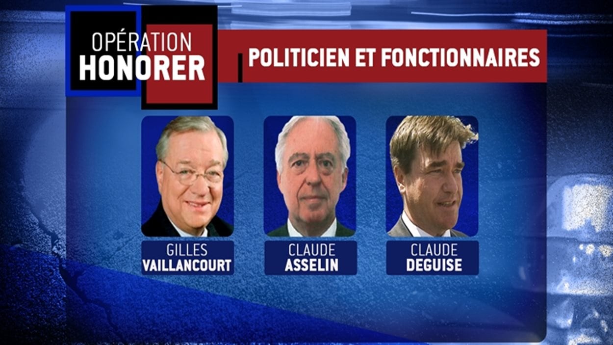 Gilles Vaillancourt, Claude Asselin et Claude Deguise sont notamment accusé de gangstérisme.