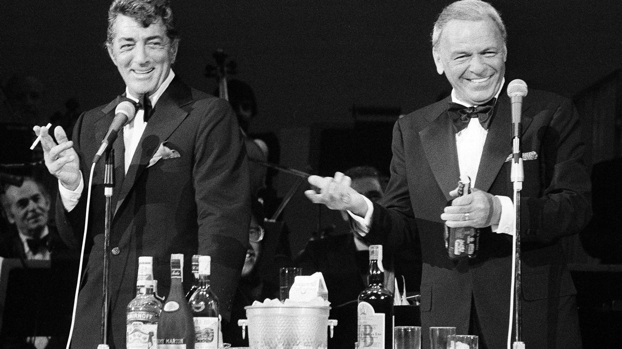 En 1977, Dean Martin et Frank Sinatra sur scène à Tarrytown