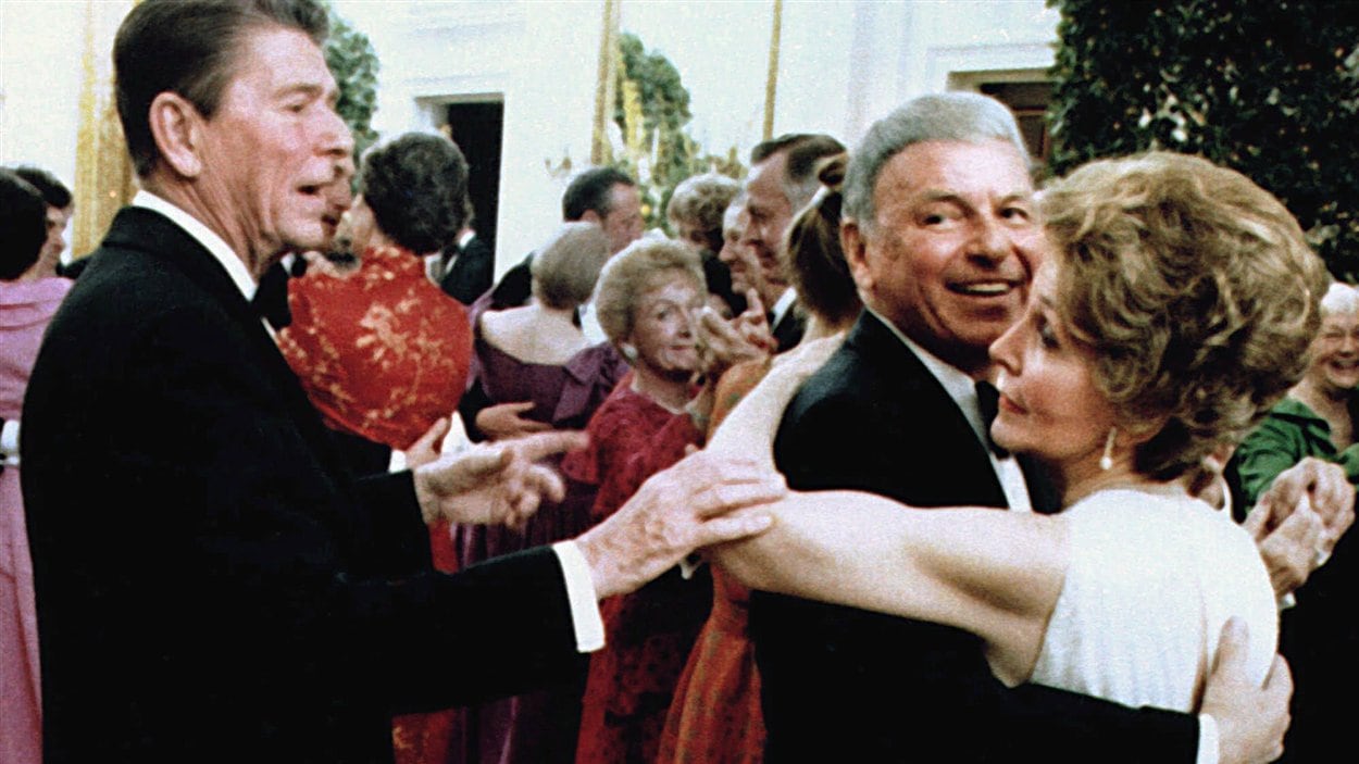 En 1981 à la Maison Blanche avec Ronald Reagan et sa femme Nancy Reagan