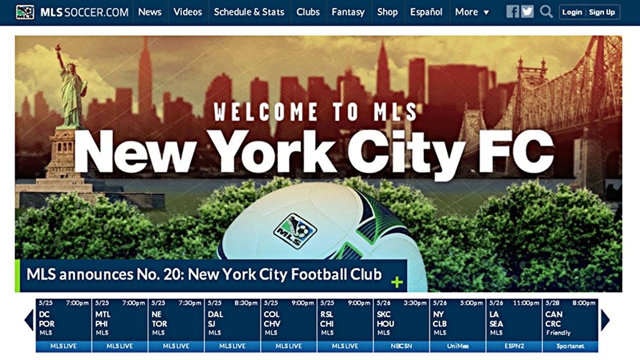 La MLS accueille le club de New York City FC.