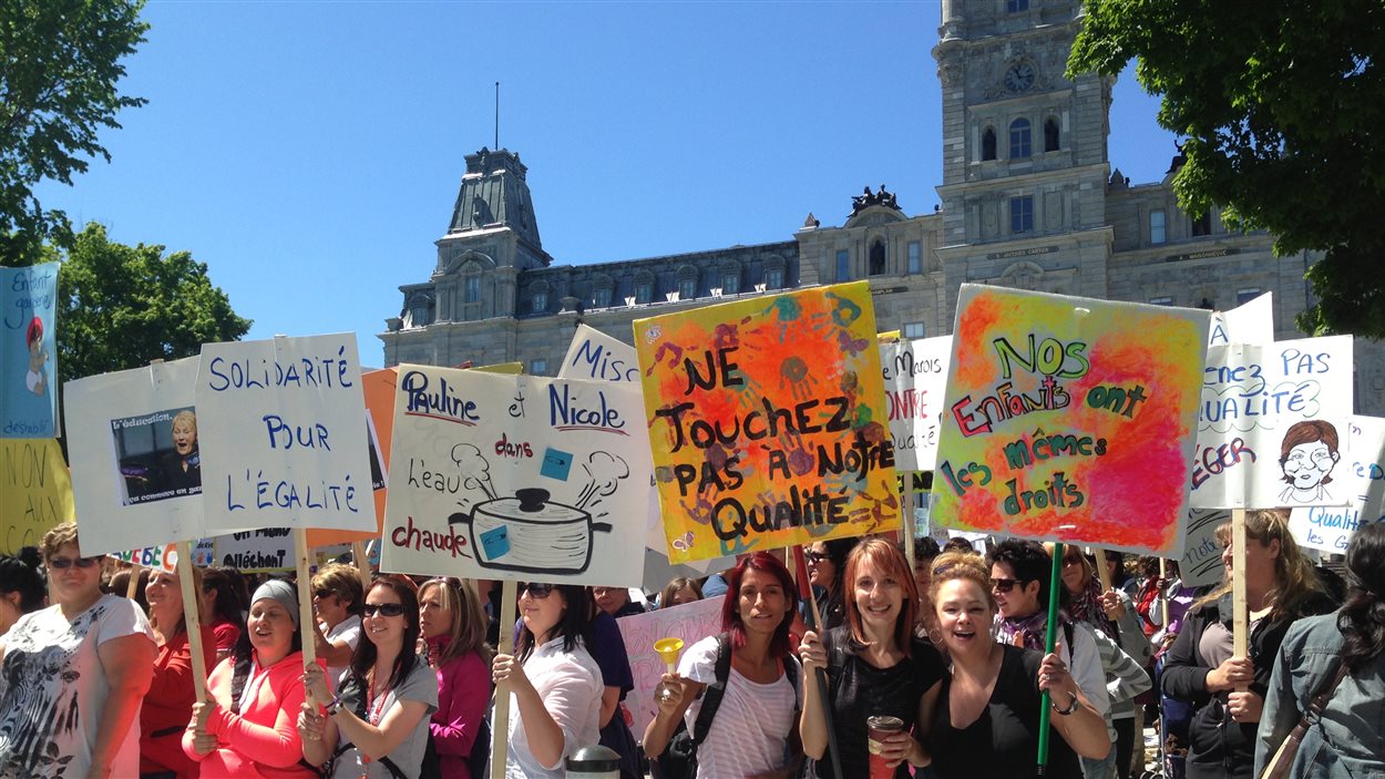 Manifestation de garderies privées à Québec