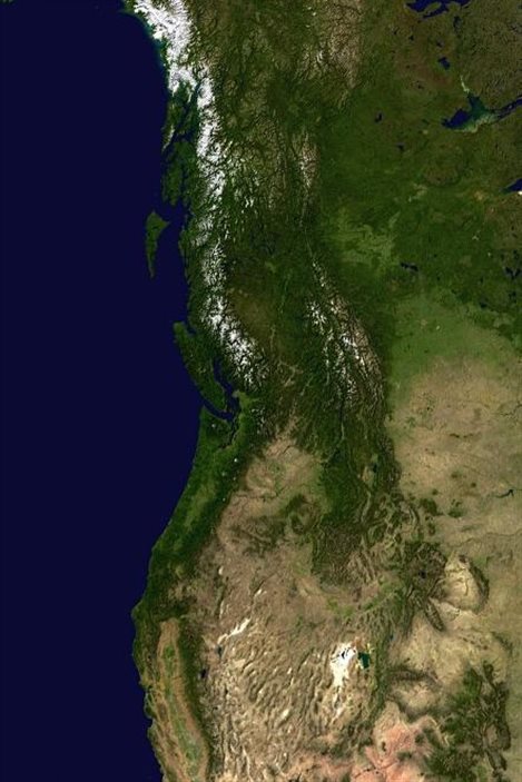 Une image satellite de la région de Vancouver