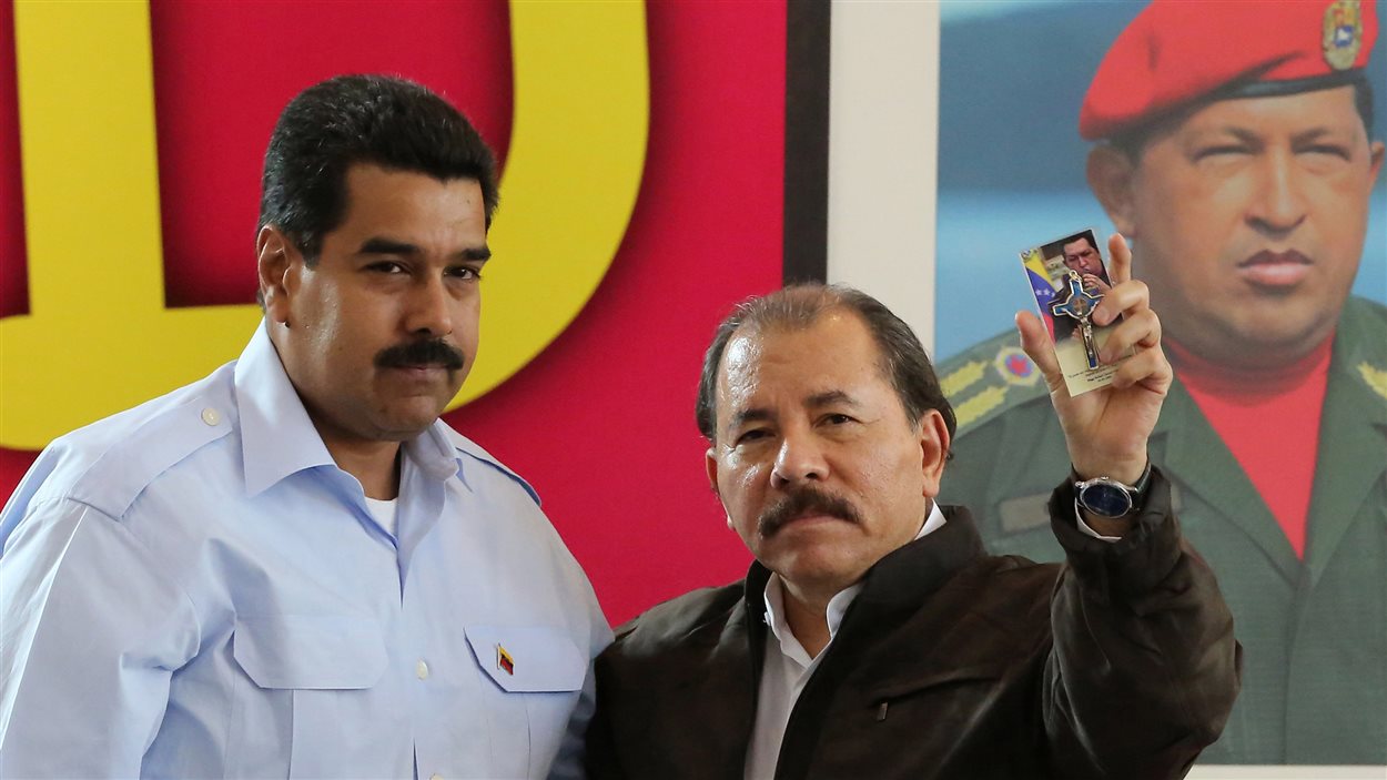Les présidents du Venezuela, Nicolas Madura, et du Nicaragua, Daniel Ortega, le 29 juin dernier, lors d'une rencontre à Managua.
