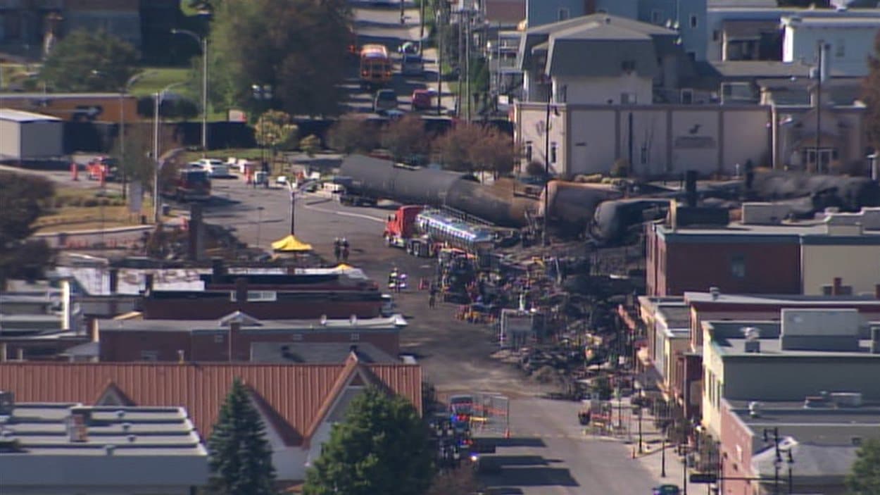 Le centre-ville dévasté de Lac-Mégantic, le 12 juillet