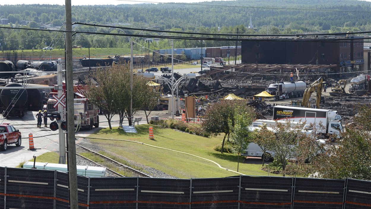 La « zone rouge » dans la ville de Lac-Mégantic