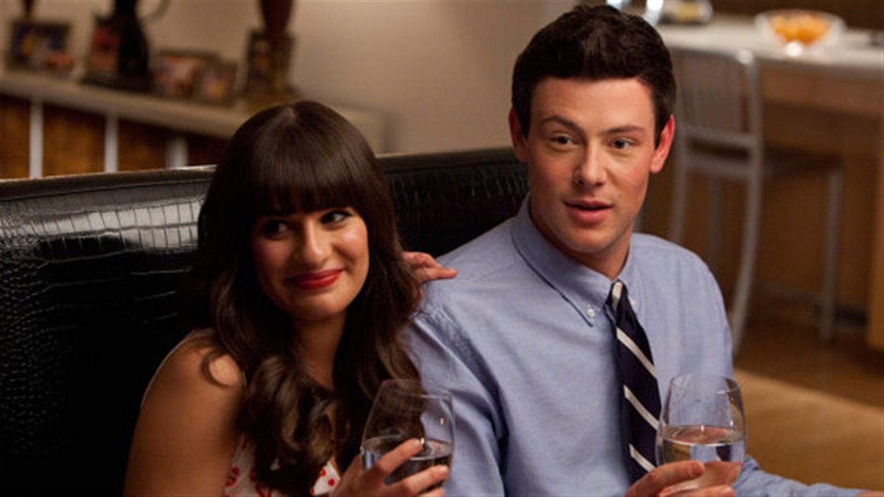Lea Michele et Cory Monteith dans la série Glee