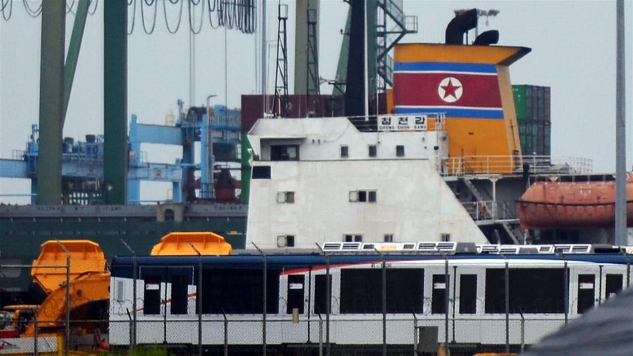 Le navire nord-coréen a été arraisonné alors qu'il s'approchait du canal de Panama.