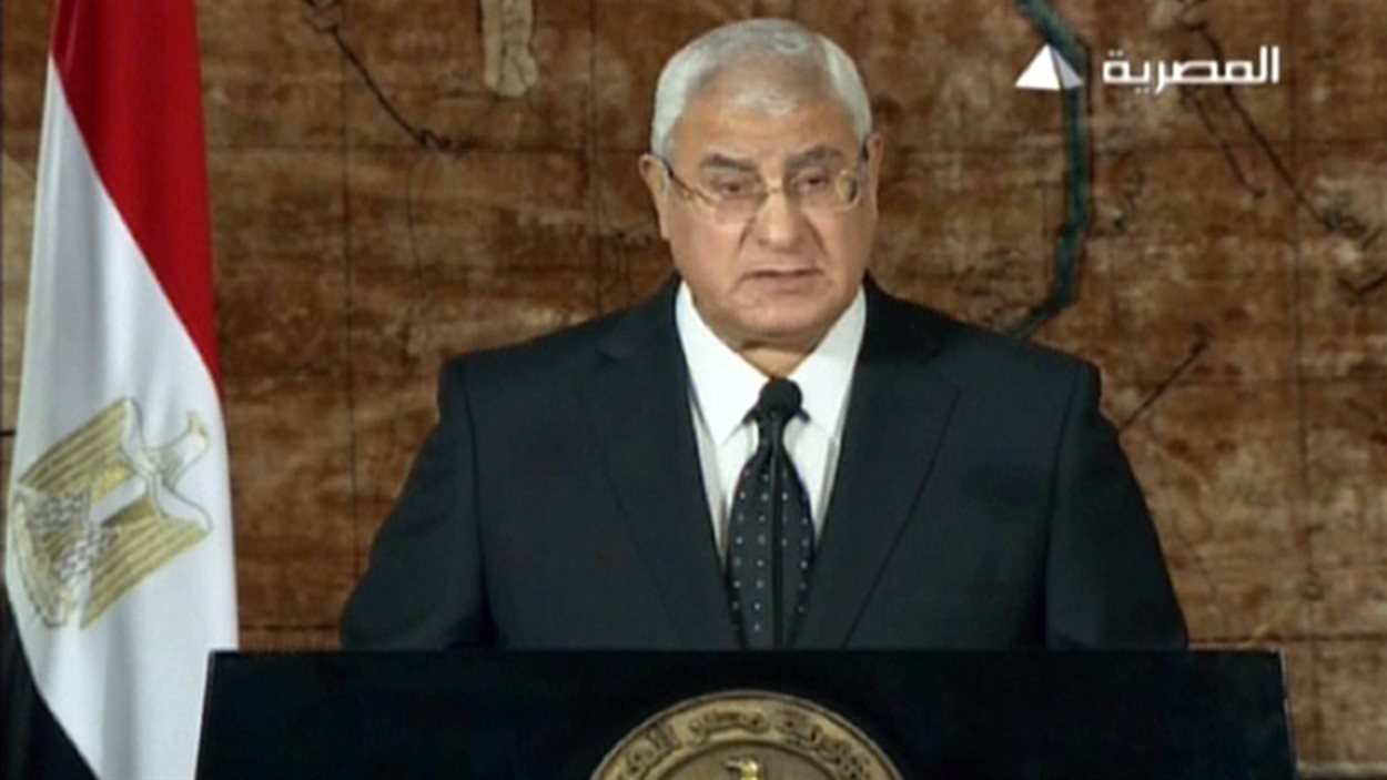 Premier discours du président égyptien par intérim Adli Mansour
