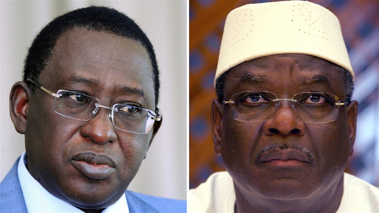Les deux candidats à la présidence du Mali: Soumaila Cisse et Ibrahim Boubacar Keita