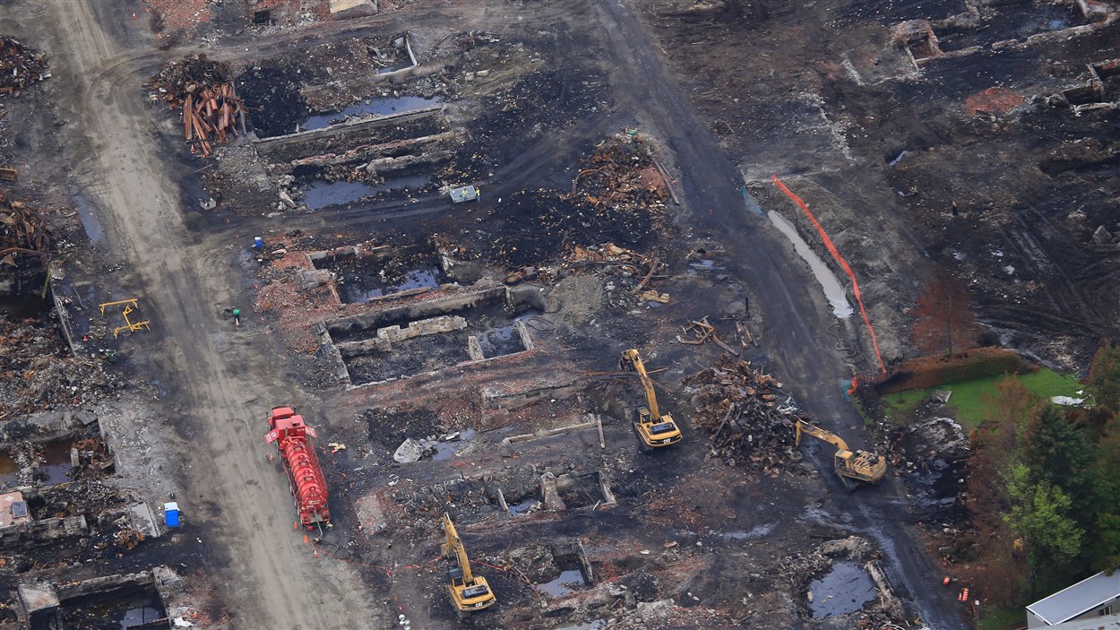 Tragédie de LacMégantic la zone sinistrée vue des airs RadioCanada