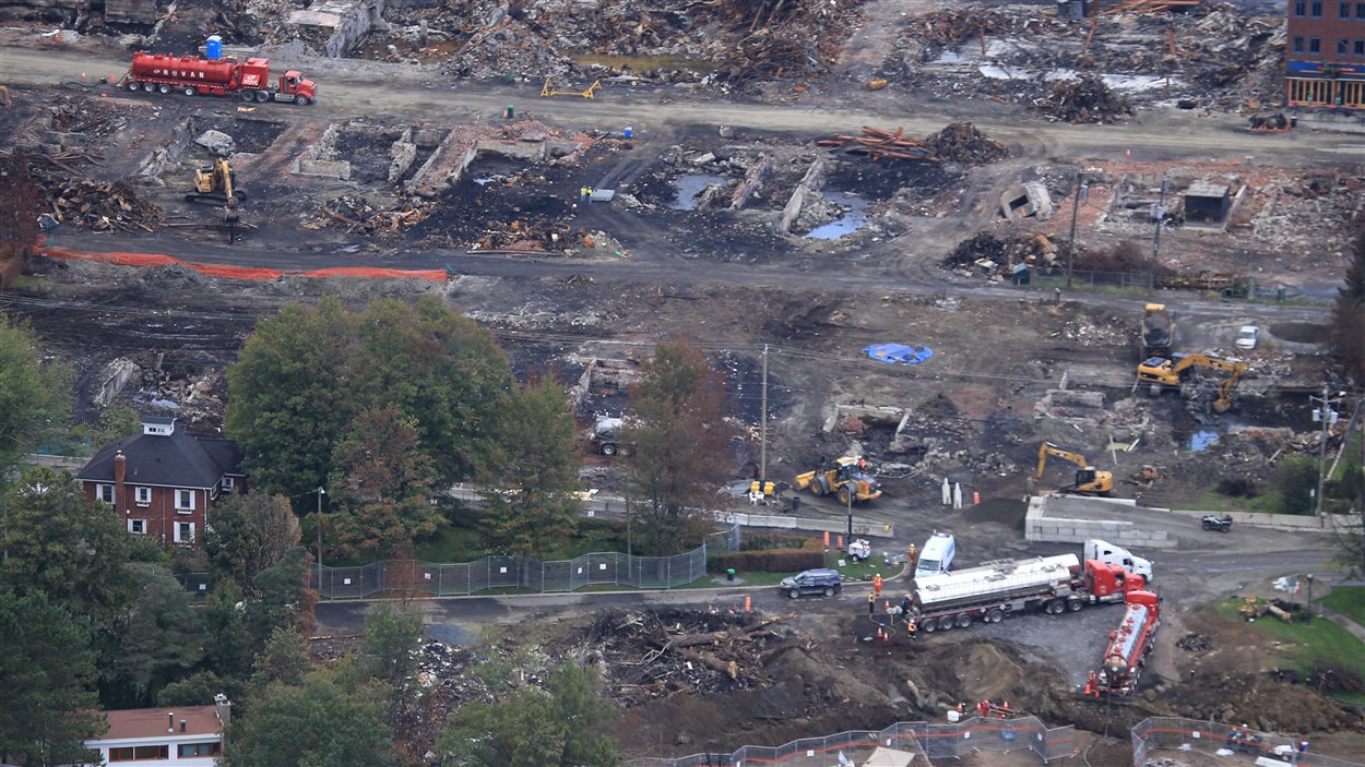 Tragédie de LacMégantic la zone sinistrée vue des airs RadioCanada