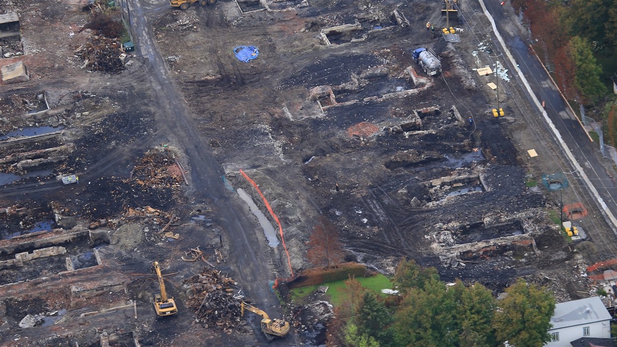 Tragédie de LacMégantic la zone sinistrée vue des airs RadioCanada