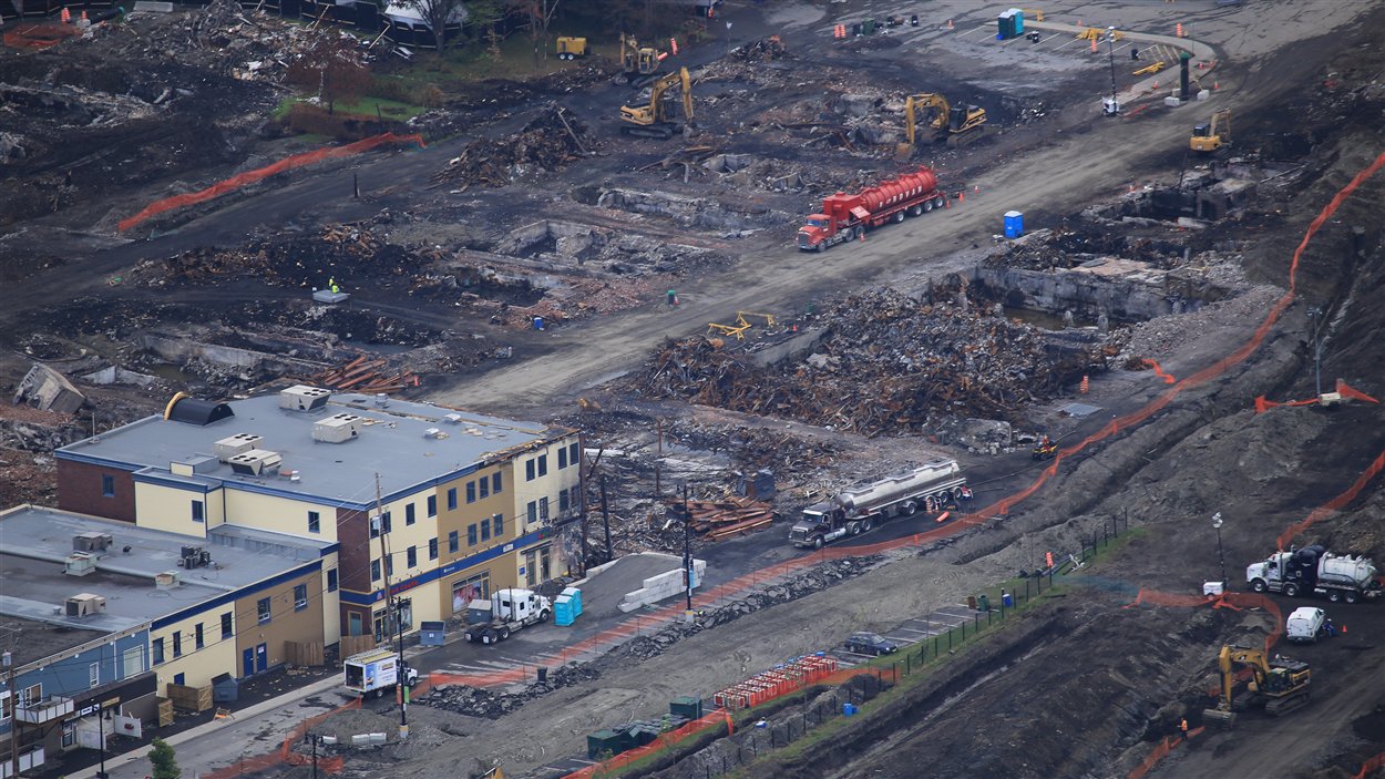 Tragédie de LacMégantic la zone sinistrée vue des airs RadioCanada