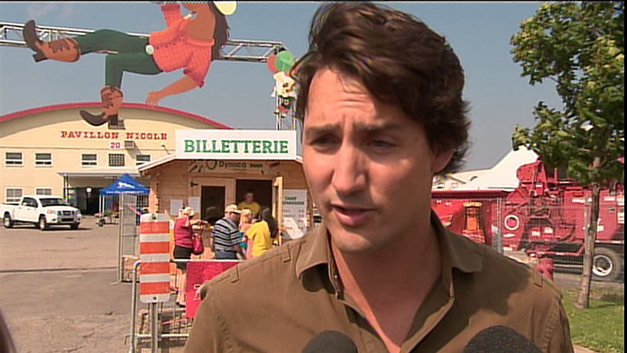Le chef du PLC, Justin Trudeau, à Montmagny