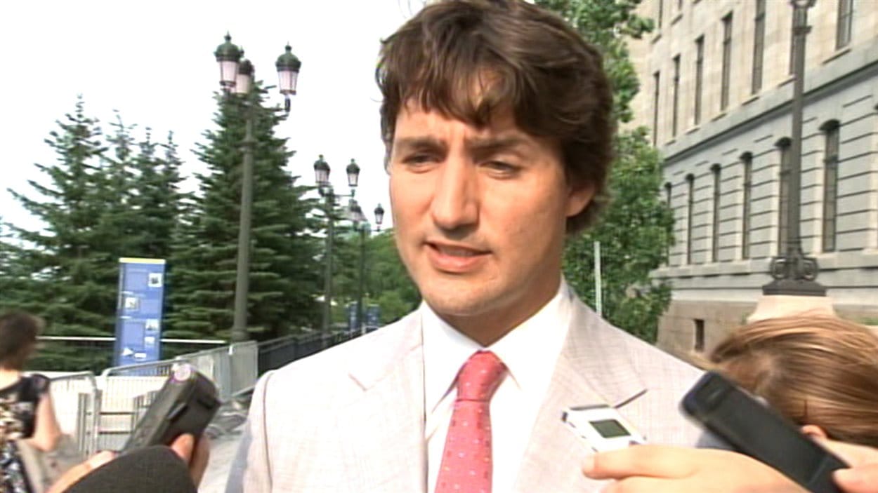 Le chef du Parti libéral du Canada, Justin Trudeau, lors de son passage à l'Assemblée nationale le mercredi 21 août 2013
