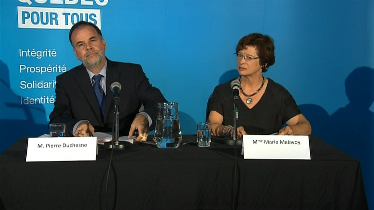 La ministre de l'Éducation du Québec, Marie Malavoy, et le ministre de l'Enseignement supérieur, Pierre Duchesne