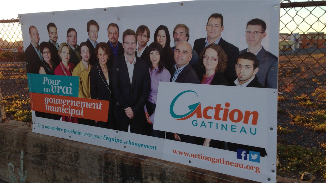 Une pancarte électorale d'Action Gatineau