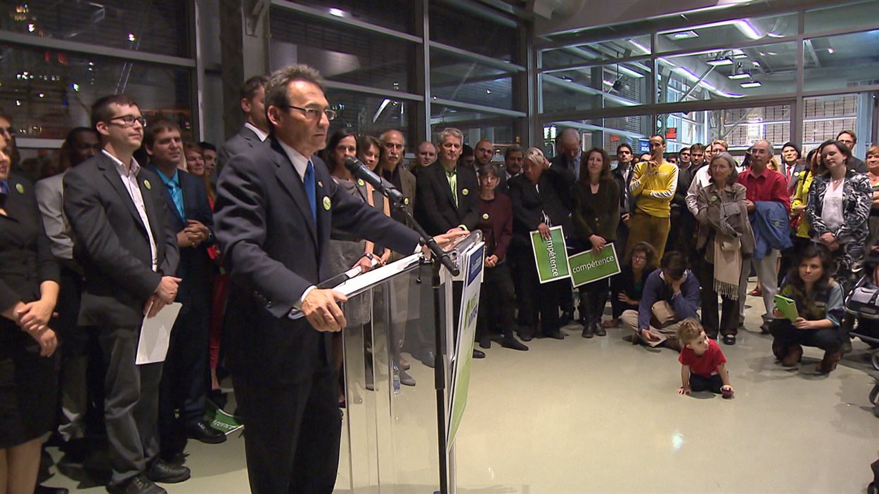 Le chef de Projet Montréal, Richard Bergeron, le soir du lancement de sa campagne électorale, le 25 septembre