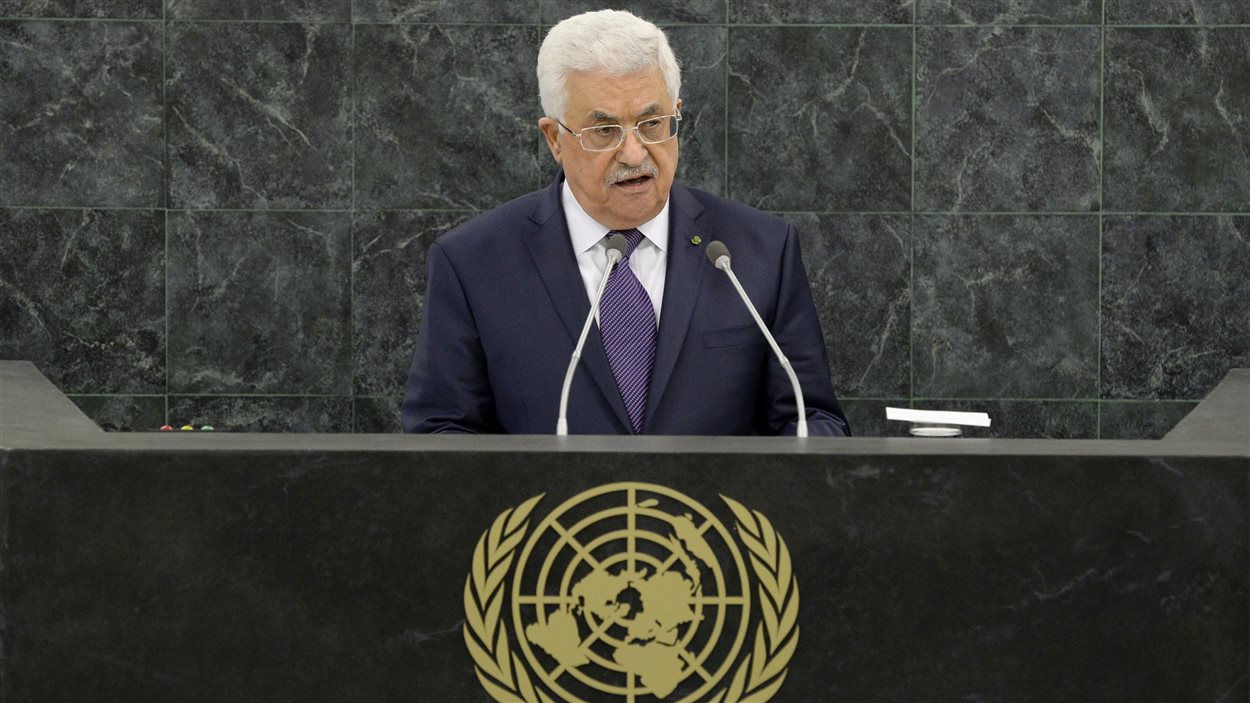 Le président de la Palestine Mahmoud Abbas lors de l'Assemblée générale des Nations unies.