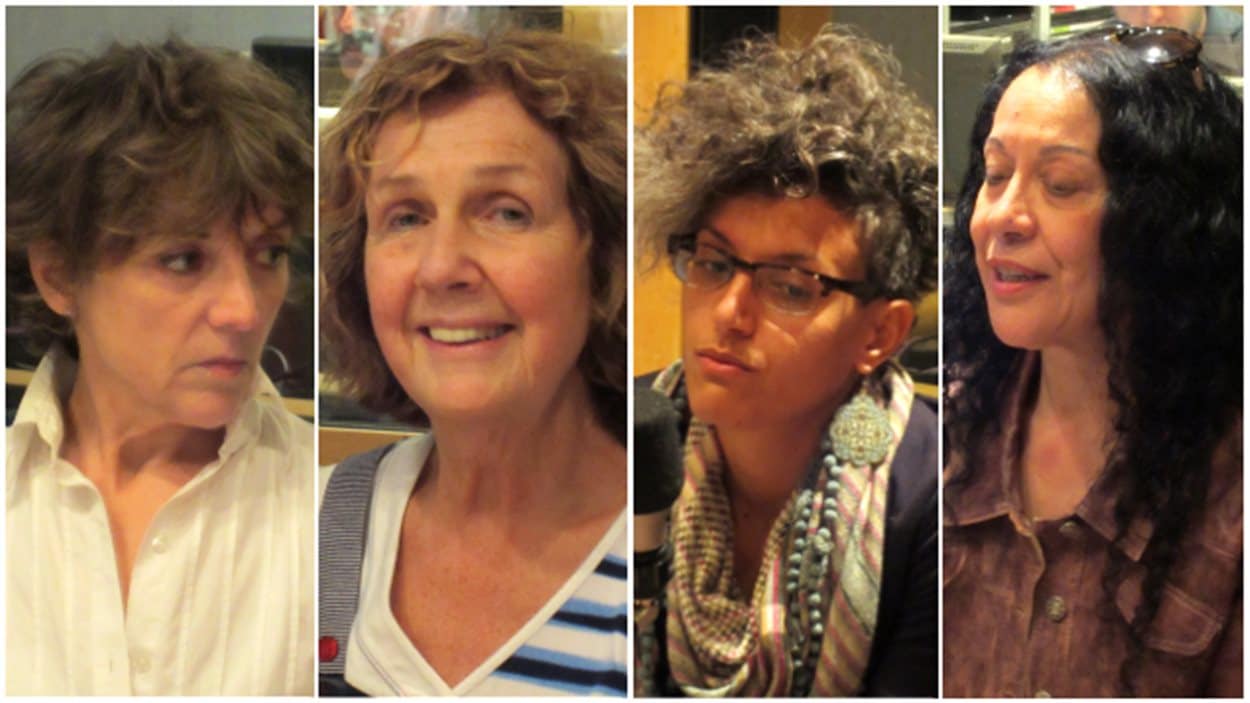 De gauche à droite : Francine Pelletier, Michèle Sirois, Bochra Manai et Leila Bensalem