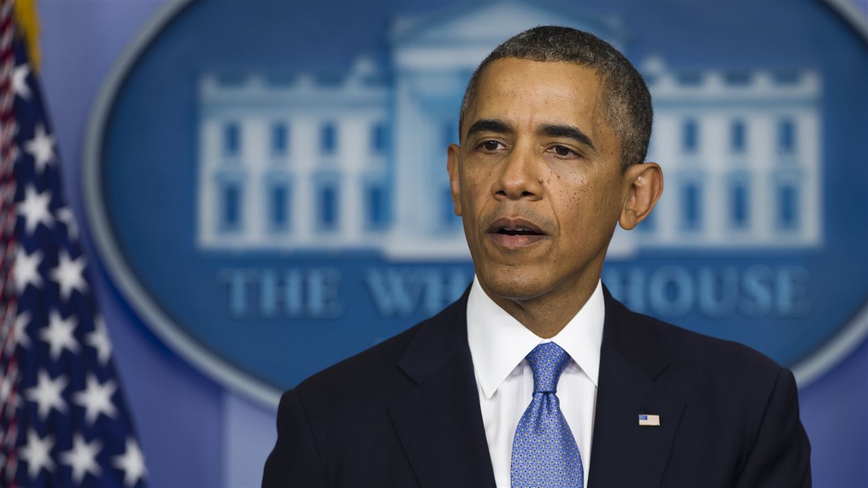 Barack Obama en point de presse à la Maison- Blanche, moins de 7 heures avant une possible impasse budgétaire.