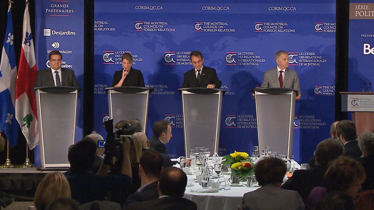 Les quatre principaux candidats à la mairie de Montréal