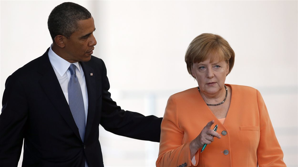 Le président américain Barack Obama et la chancellière allemande Angela Merkel, le 19 juin 2013