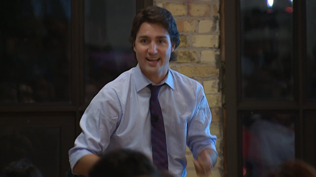 Justin Trudeau, chef du Parti libéral, lors d'une soirée-bénéfice