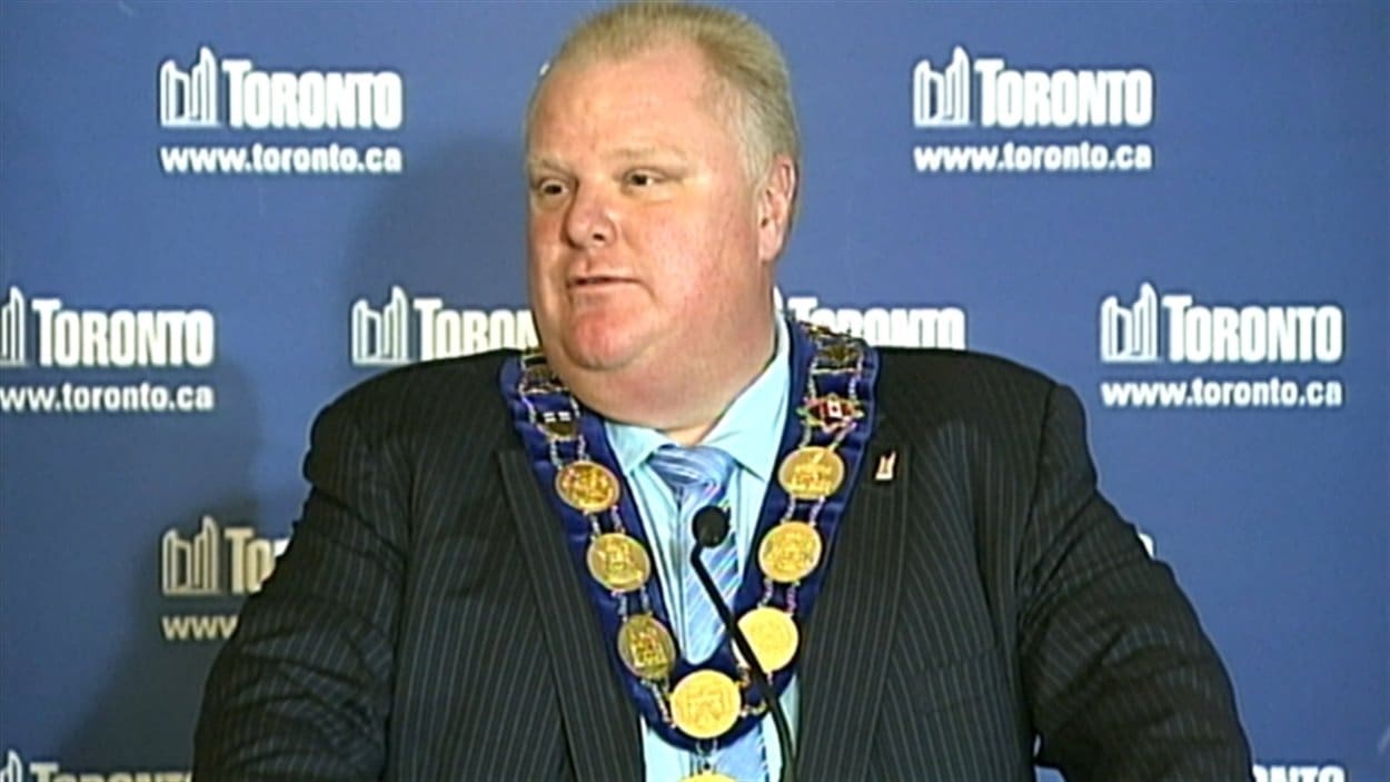 Le maire Rob Ford a défendu son bilan devant des gens d'affaires de Toronto, jeudi soir.