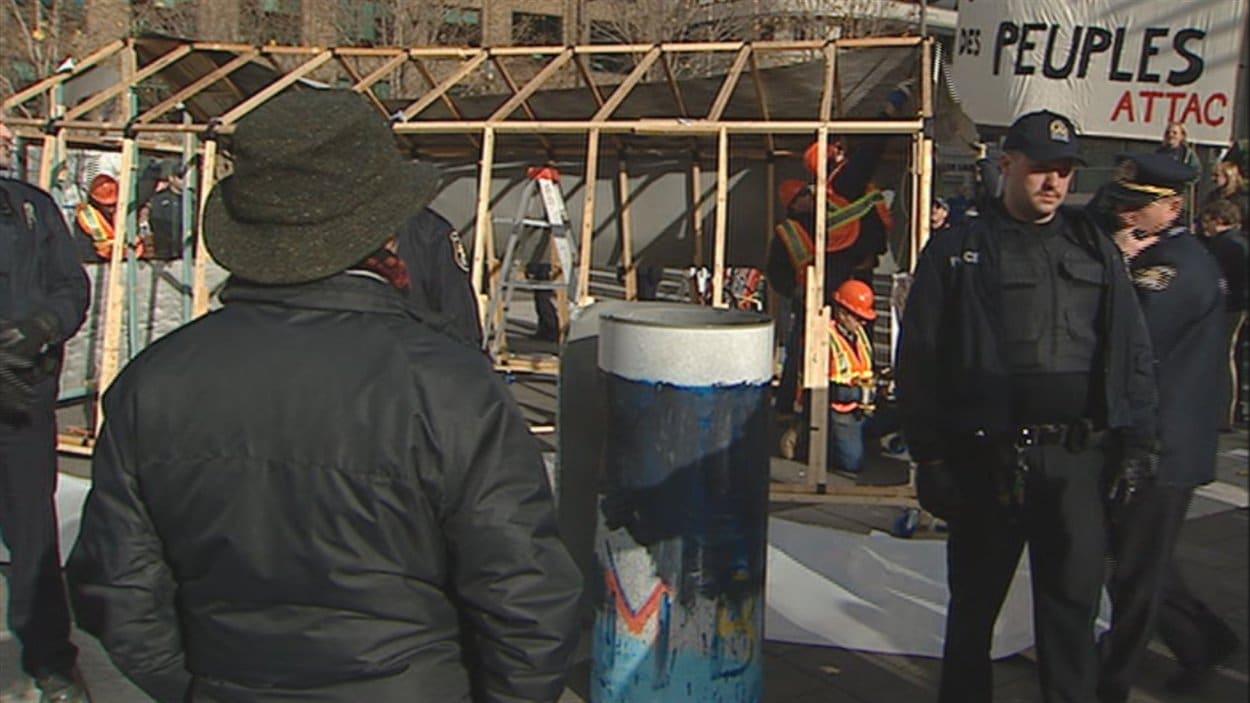 Le campement des indignés à Québec en novembre 2012.