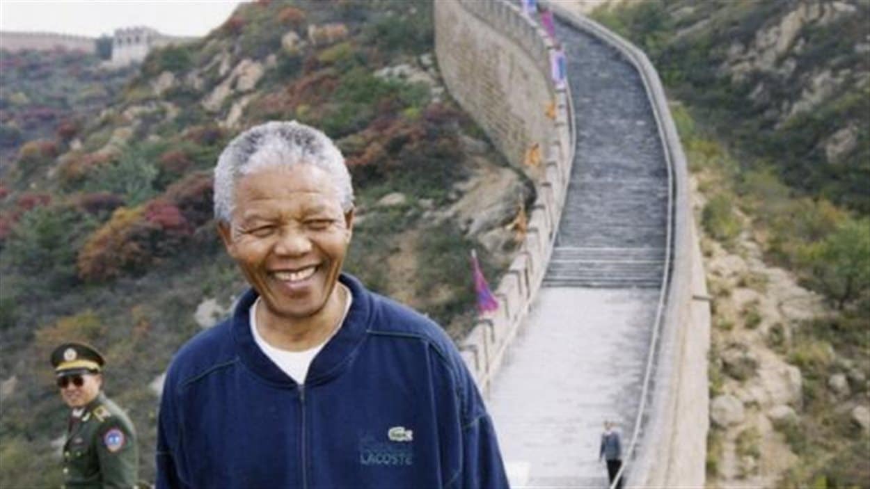 Mandela sur la muraille de Chine