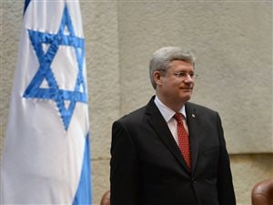 Le premier minitre canadien, Stephen Harper, devant la Knesset, le 20 janvier