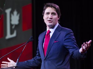 Justin Trudeau livre son discours d'ouverture au congrès du Parti libéral du Canada.