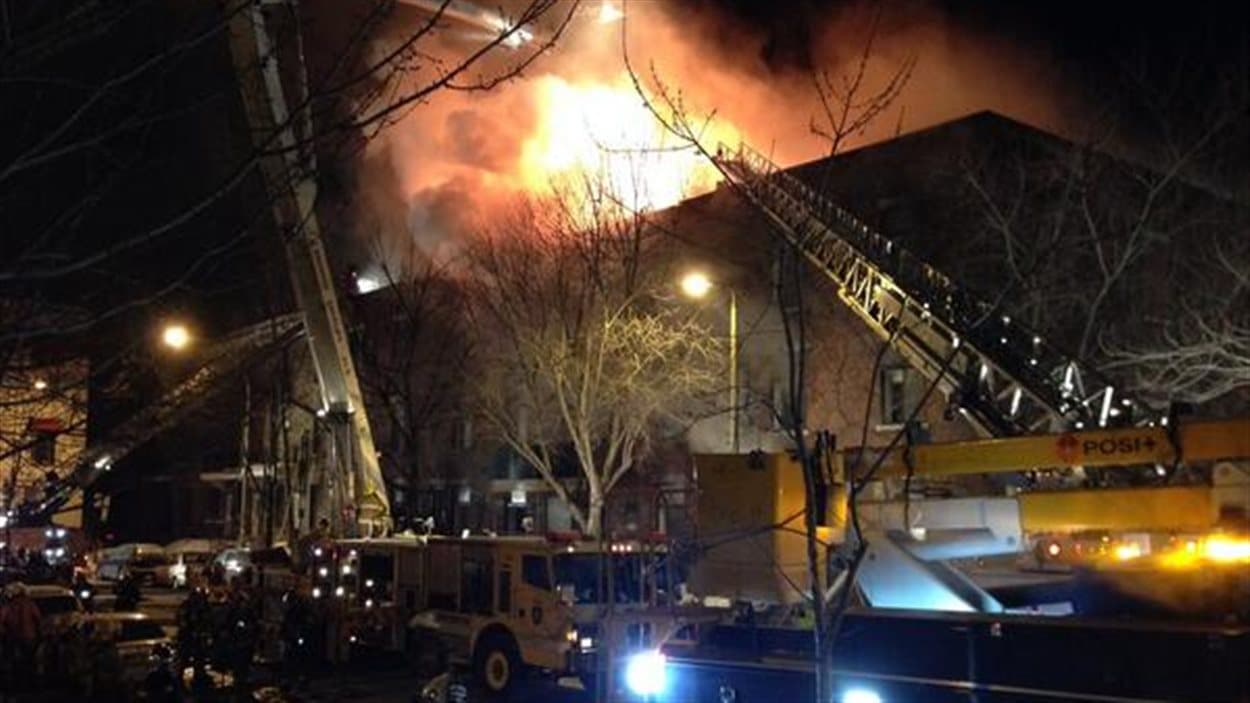 Incendie rue Mackay à Montréal