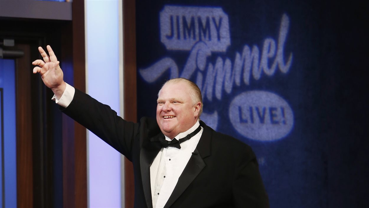 Rob Ford lors sa première apparation à l'émission «Jimmy Kimmel Live», dimanche soir