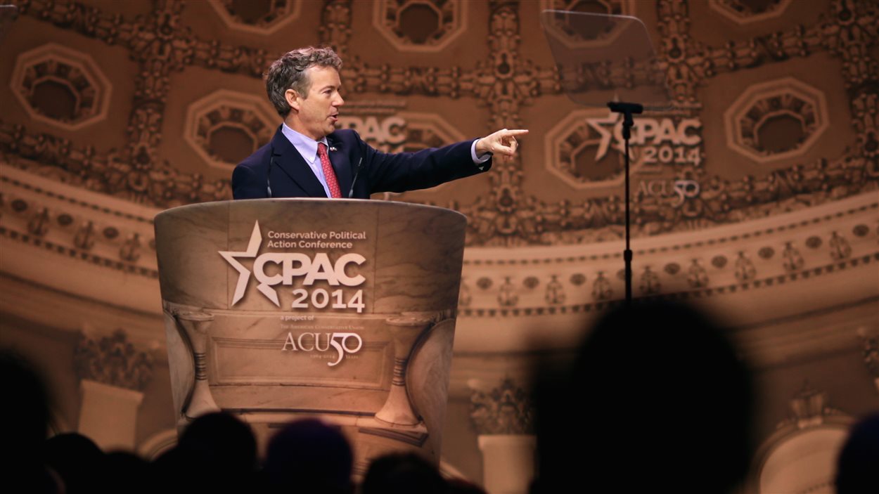 Le sénateur Rand Paul lors de la conférence du mouvement républicain américain de 2014
