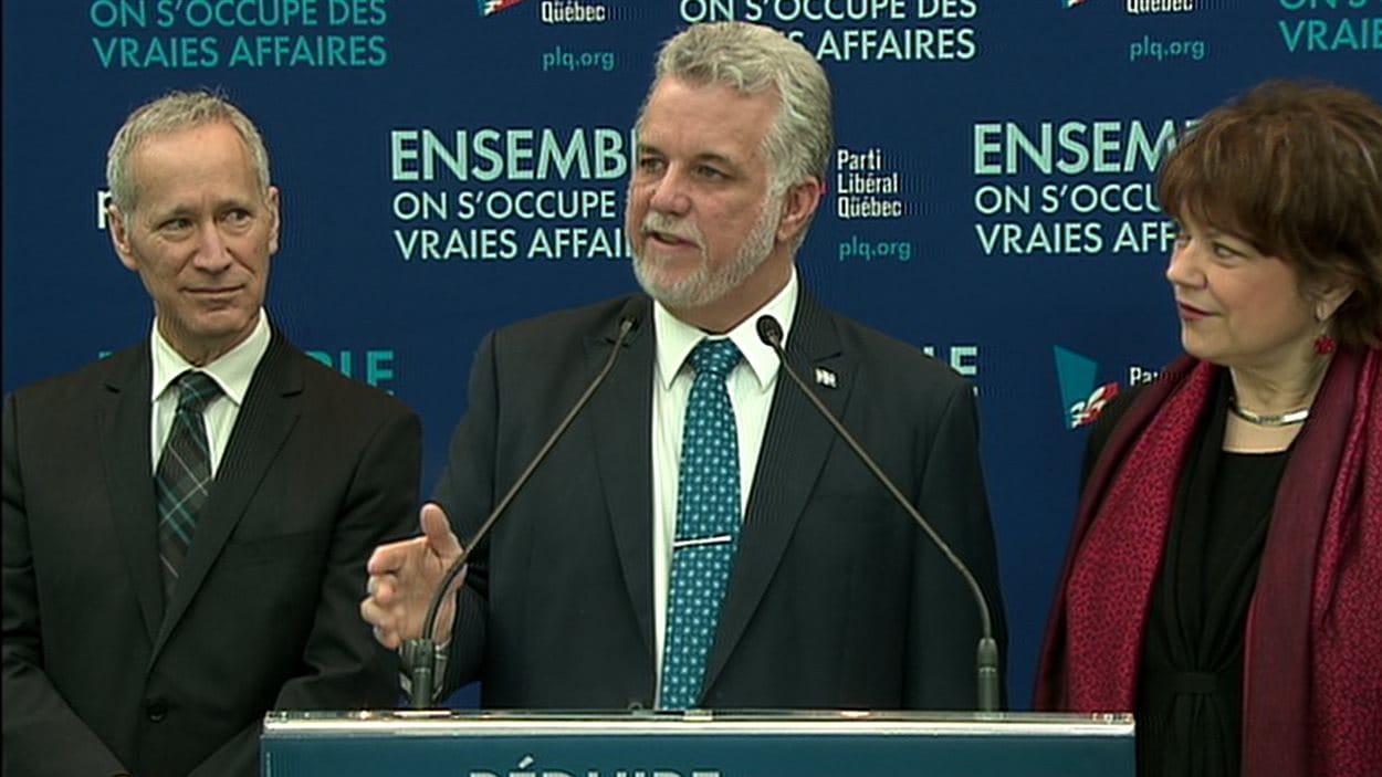 Le chef libéral Philippe Couillard, à Québec, le 10 mars