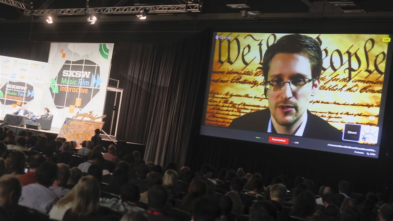 Edward Snowden en conférence à Austin au salon des nouvelles technologies South by Southwest 