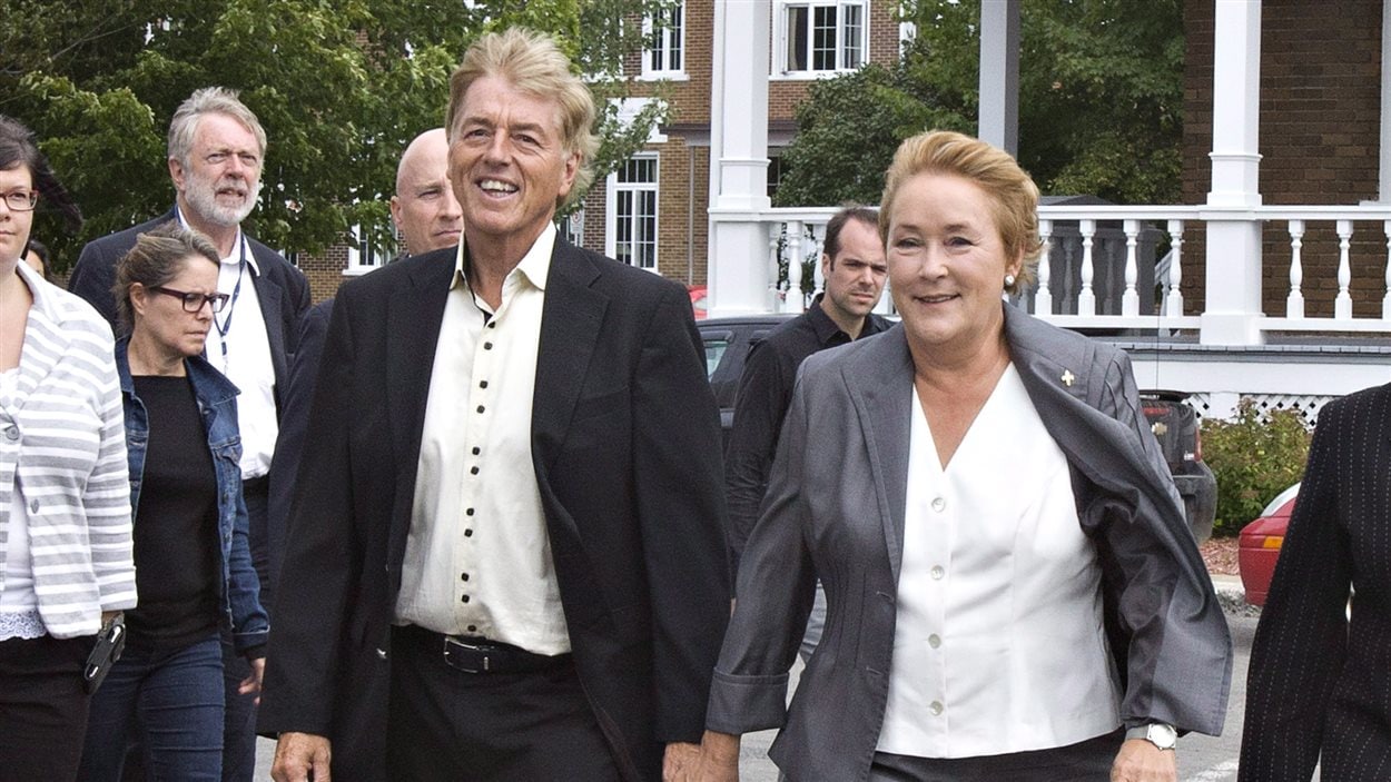 Claude Blanchet et Pauline Marois, à Beaupré, le 4 septembre 2012