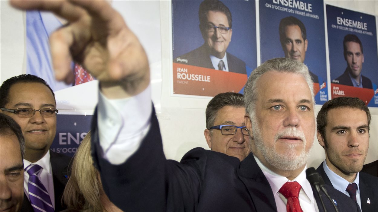 Philippe Couillard le 4 avril, à Laval.
