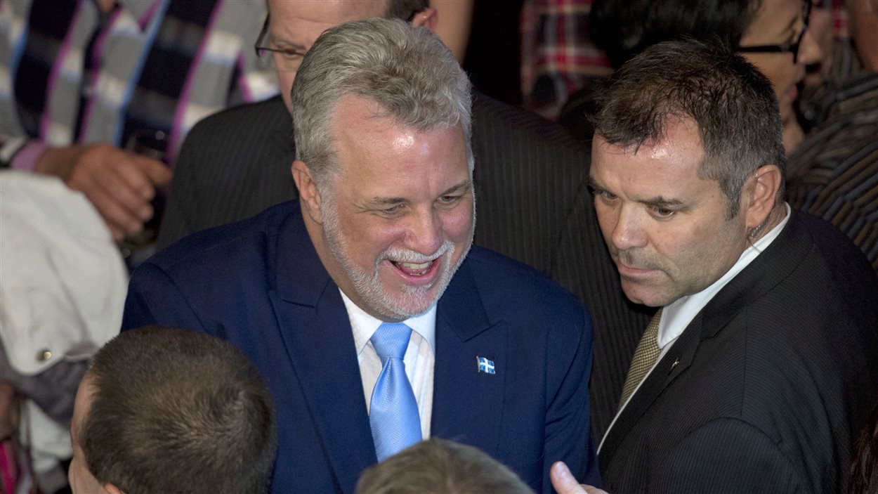 Le prochain premier ministre du Québec, Philippe Couillard, lundi soir, à Saint-Félicien, au Lac-Saint-Jean