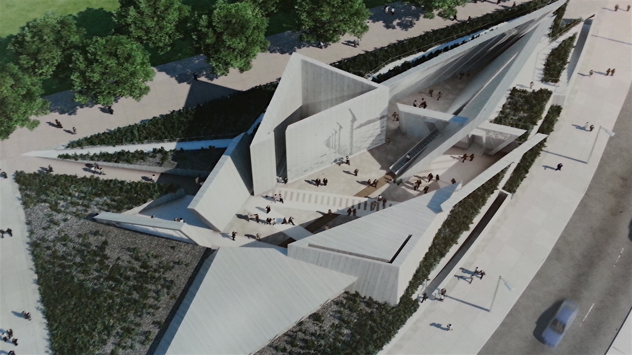 Vue d'artiste du futur Monument national de l'Holocauste, conçu par l'architecte Daniel Libeskind
