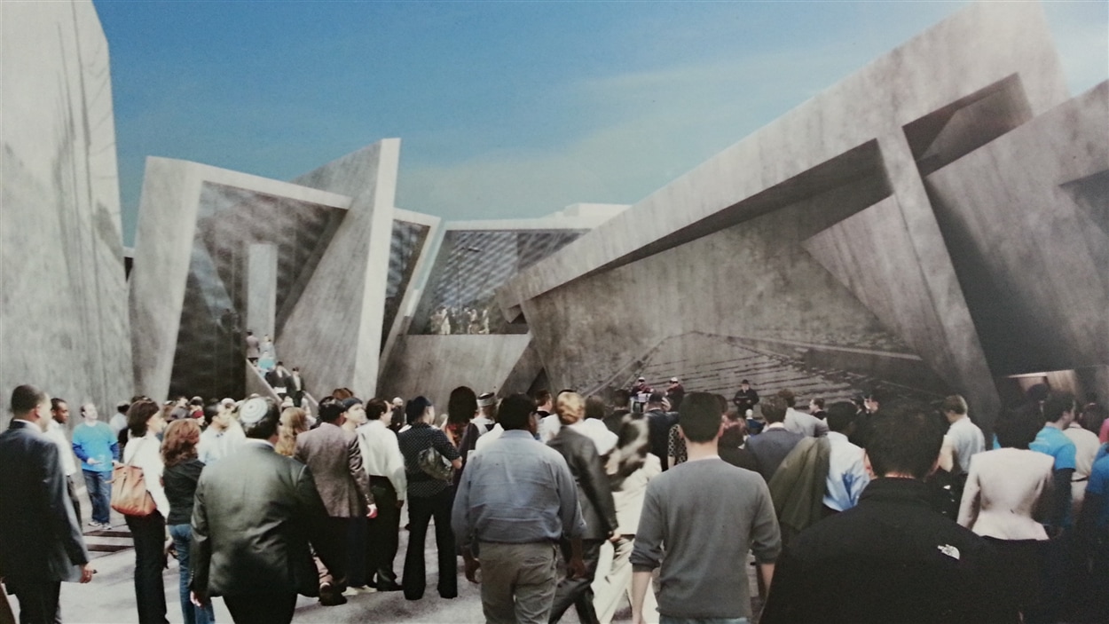Vue d'artiste du futur Monument national de l'Holocauste, conçu par l'architecte Daniel Libeskind