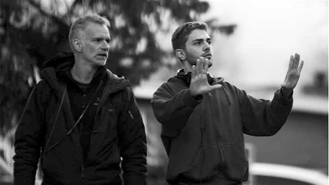 André Turpin et Xavier Dolan sur le plateau de tournage de Mommy