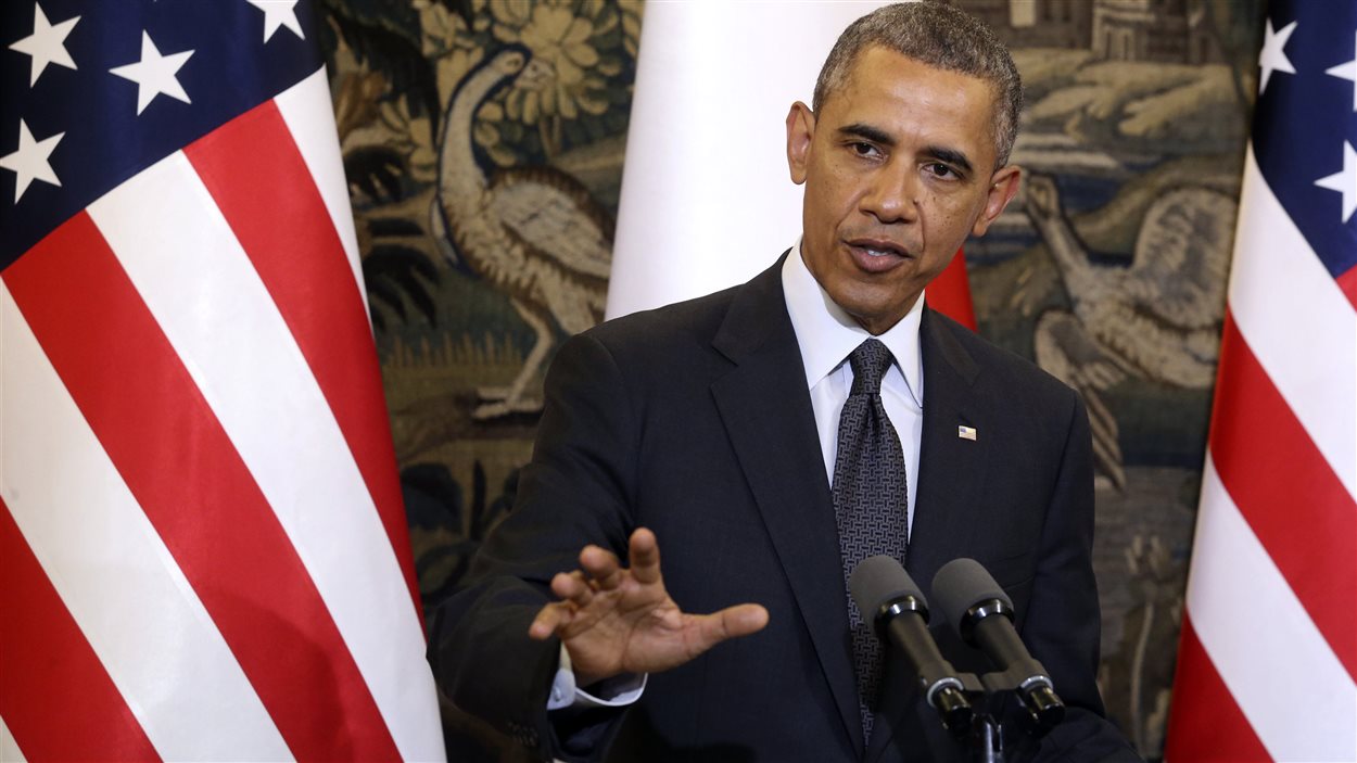 Le président américain Barack Obama, en conférence de presse, au Palais du belvédère de Varsovie, le 3 juin
